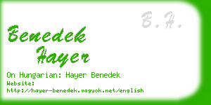 benedek hayer business card